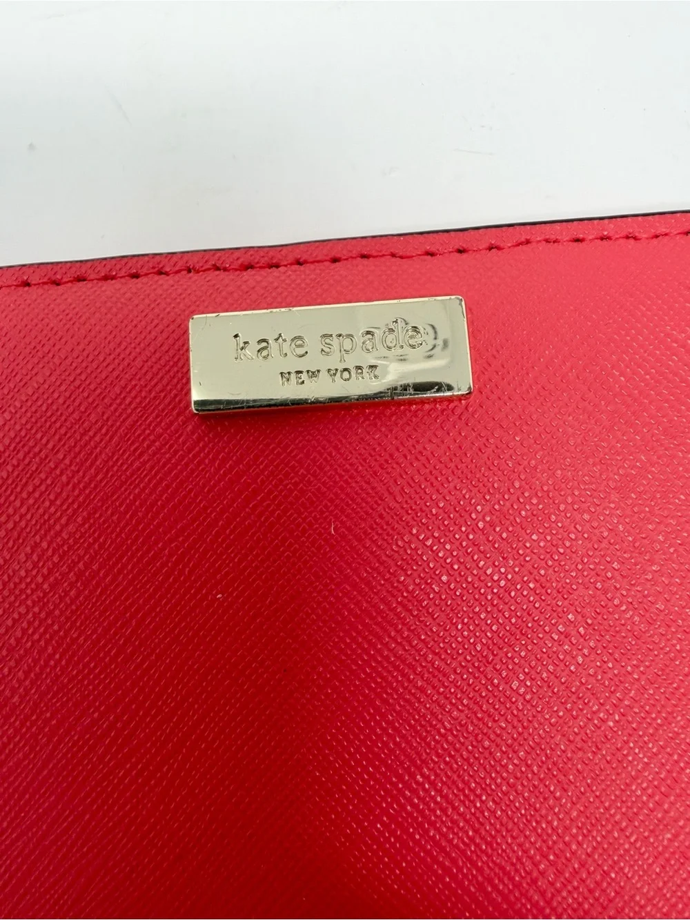 Kate Spade New York Stacy Laurel Way Wallet Coral Red Saffiano Leather
